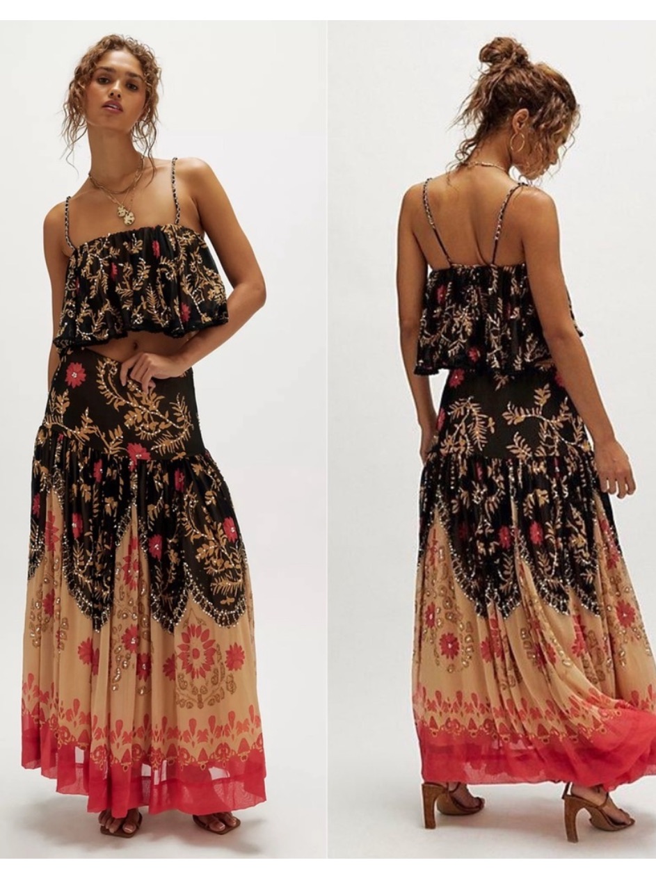 Free People Bali Almost Like Fate Maxi Skirt Set
